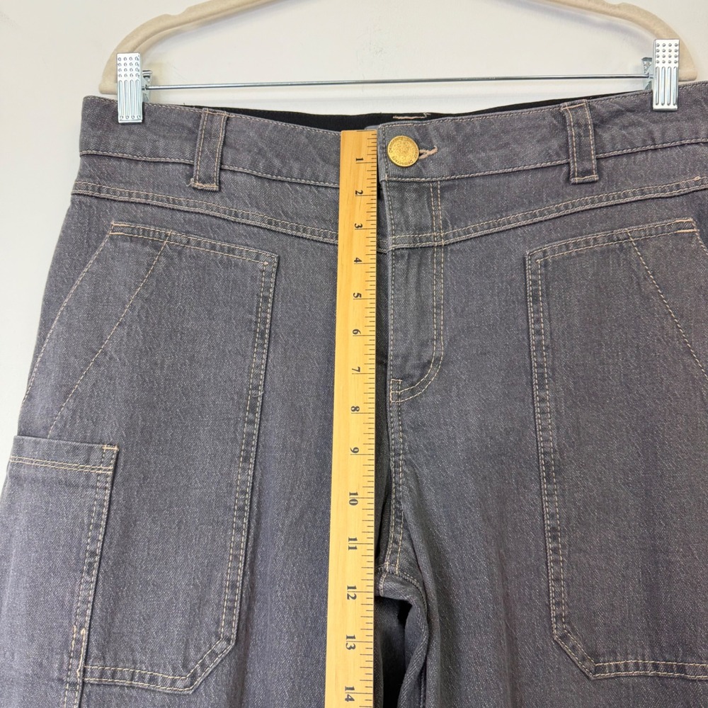 Democracy High Waist Wide Leg Carpenter Jeans Women's 12 Gray Ab Technology - Picture 6 of 10